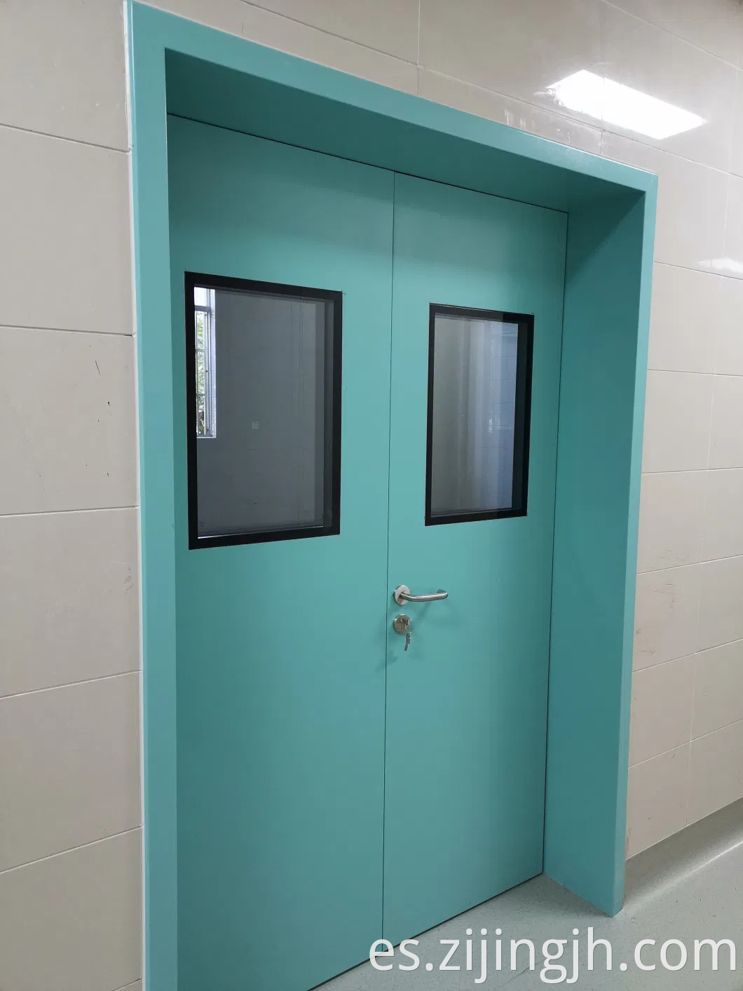 Puertas de seguridad de doble swing de acero abierta para la sala de limpieza de laboratorio modular